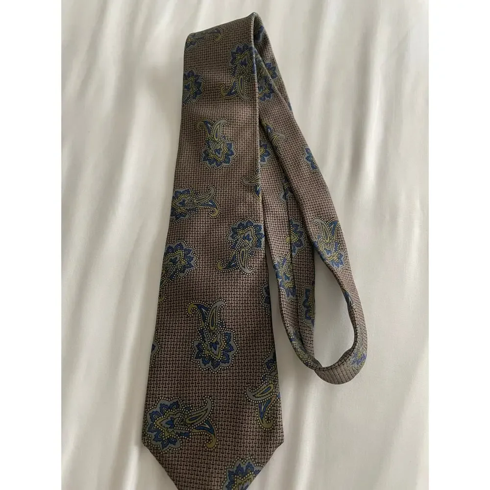 Vintage John Henry 100% Silk Made in USA paisley tie